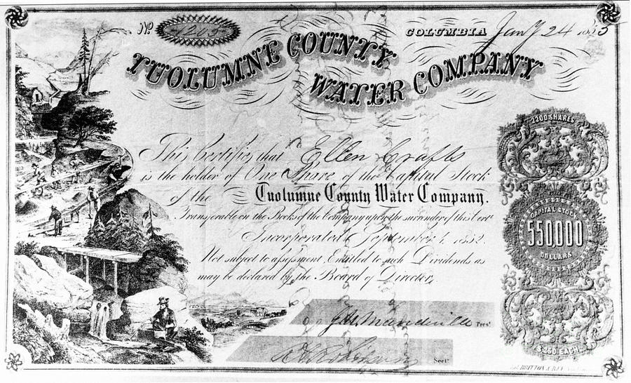 Stock Certificate, 1853 Photograph by Granger