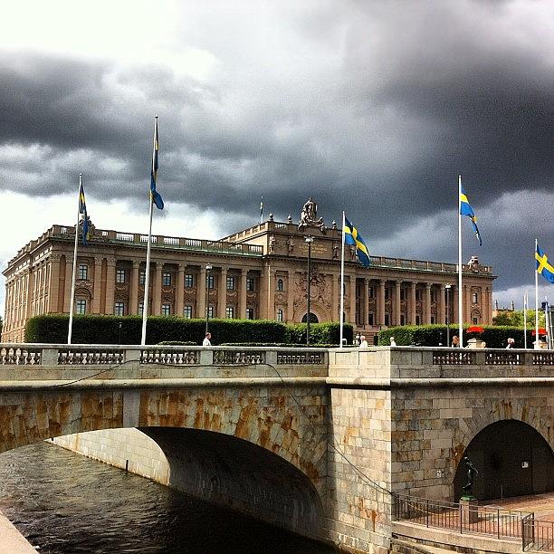 Sthlm Photograph - Stockholms Riksdag From Slottskajen by Brad James