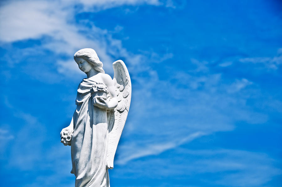 New Orleans Photograph - Stone Angel and Blue Sky III by Ray Laskowitz