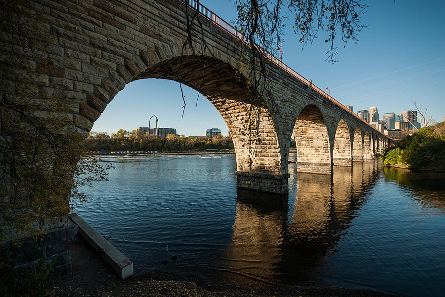 Fall Photograph - Stone Arch Bridge Three by Josh Whalen