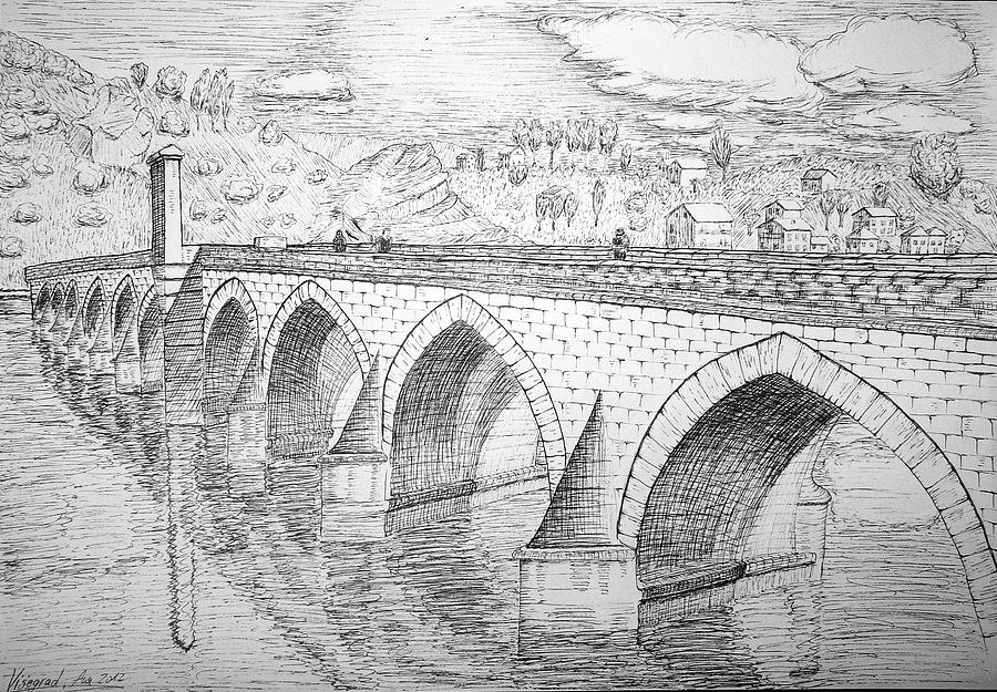 Stone Bridge Drawing By Ana Leko Nikolic