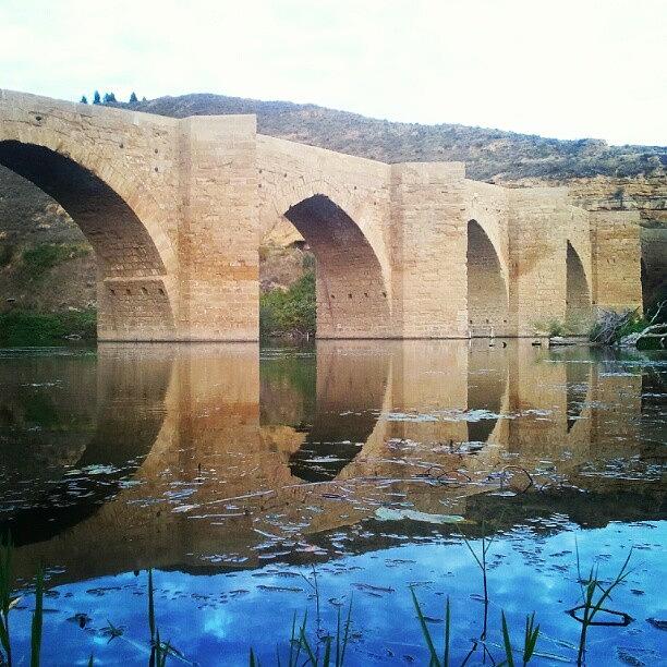 Wine Photograph - #stone #bridge #river #water #reflexion by Aitor Maria