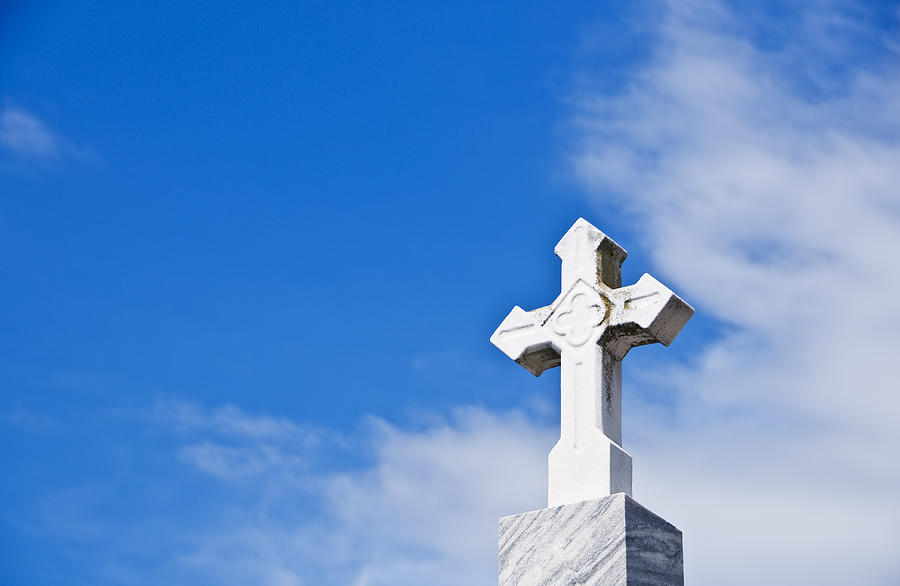 Stone Cross and Blue Sky II Photograph by Ray Laskowitz
