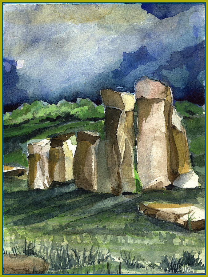 Nature Painting - Stonehenge in the Light by Mindy Newman