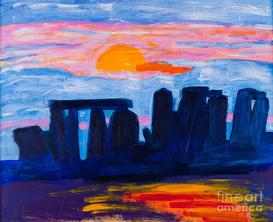 Stonehenge in UK Painting by Simon Bratt