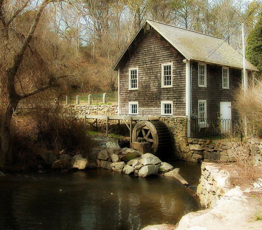 Stonybrook Gristmill in Sepia Photograph by Cathy Kovarik