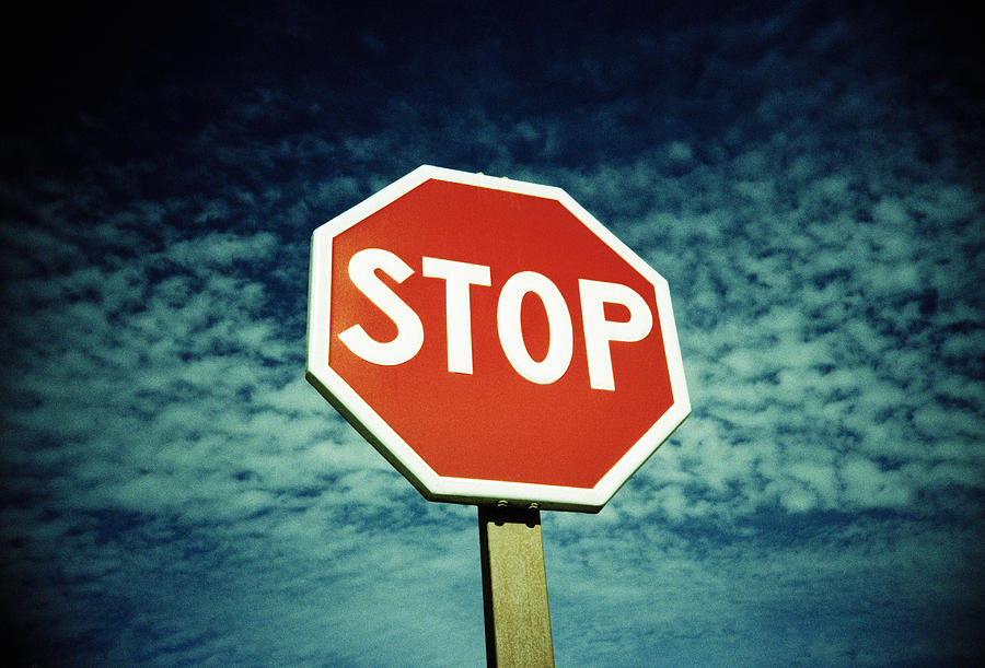 Stop Sign Photograph - Stop Sign by Kevin Curtis