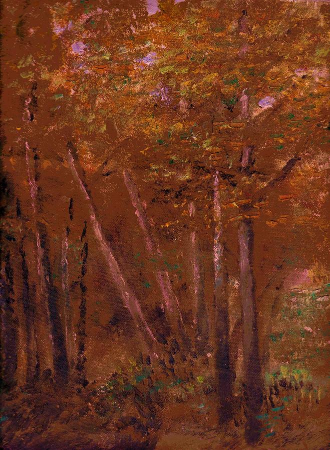 Tree Painting - Stopping by Woods by Anne-Elizabeth Whiteway