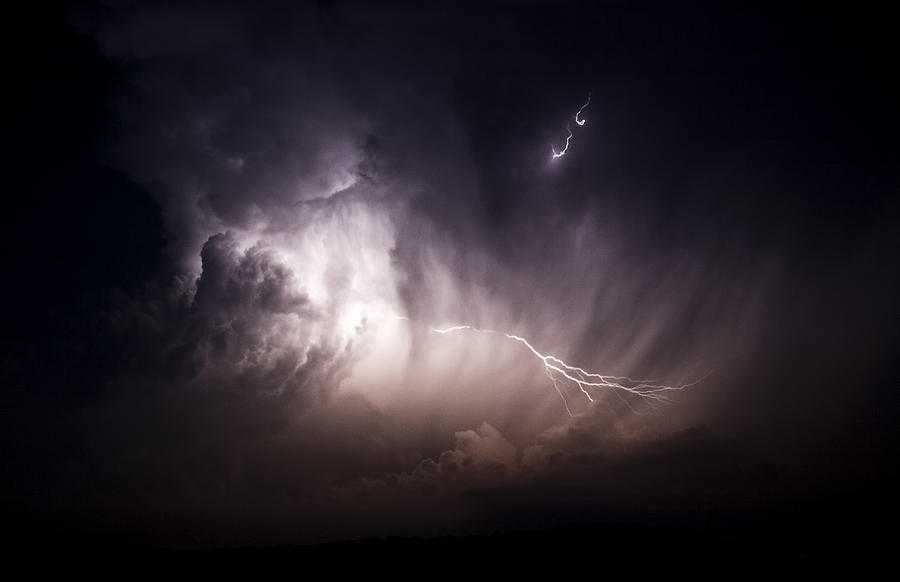 Storm Cloud With Lightning Photograph by Joe Gee