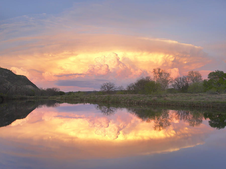 Storm Clouds And South Llano River Photograph by Tim Fitzharris