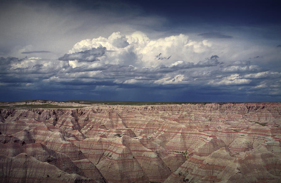 Mountain Photograph - Storm Clouds over the Badlands National Park by Randall Nyhof