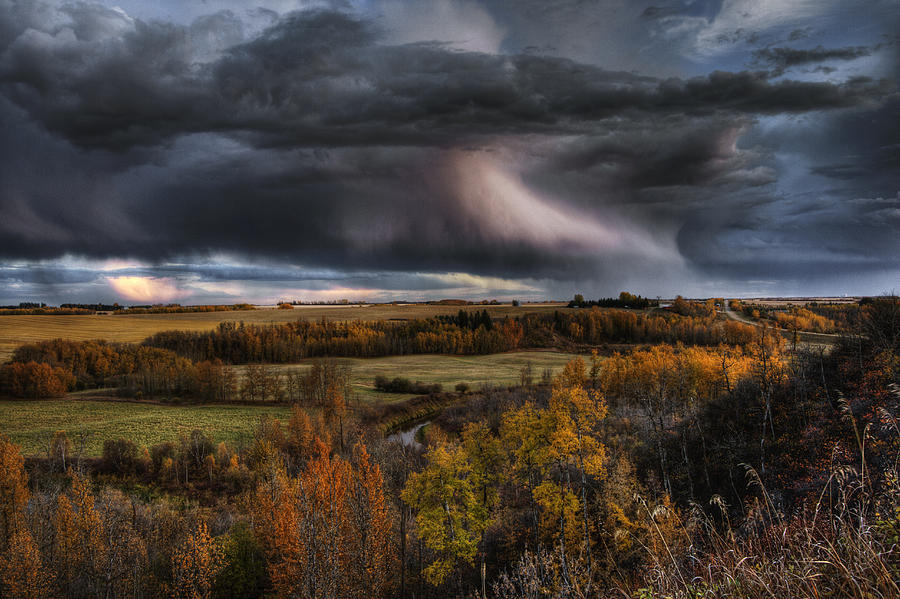 Storm Clouds Over The Sturgeon River Photograph by Dan Jurak