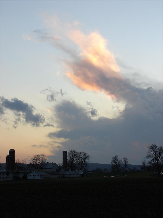 Farm Photograph - Storm Front At Sunset by Cynthia Templin