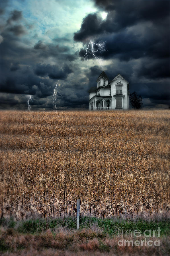 Architecture Photograph - Storm Over Farmhouse by Jill Battaglia