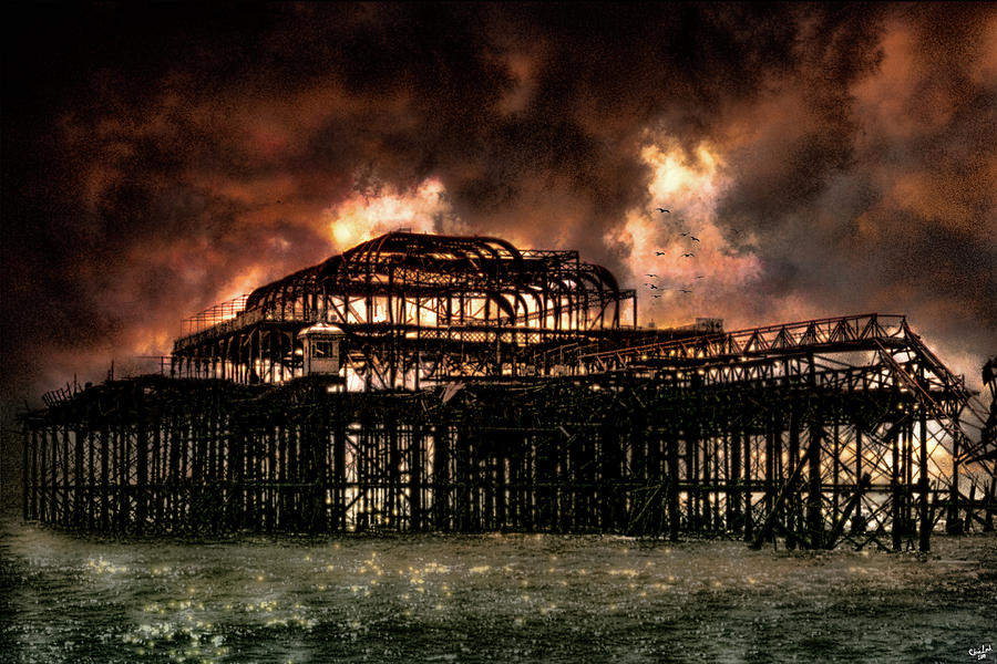 Storm Over The West Pier Photograph by Chris Lord