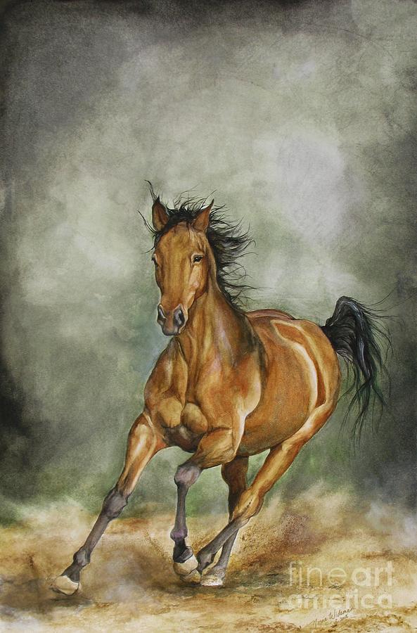 Arab Horse Painting - Storm Runner by Nonie Wideman