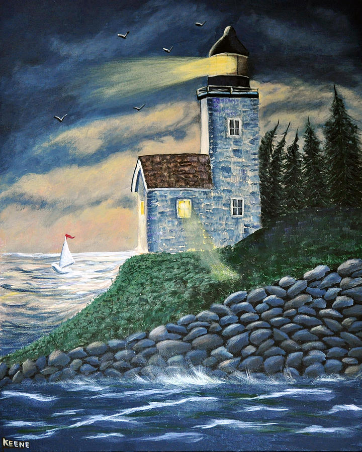 Nature Painting - Stormy night by Jeanette Keene