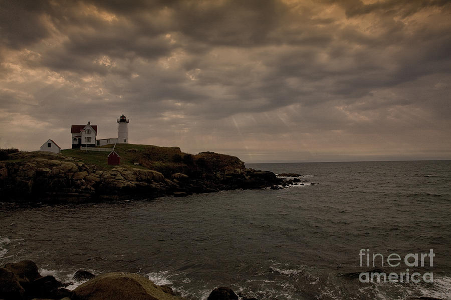 Stormy Nubble Photograph by Timothy Johnson