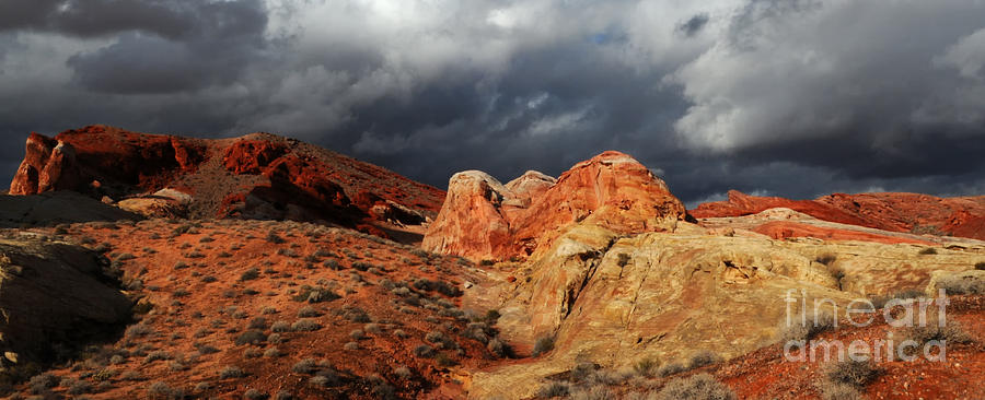 Valley Of Fire Photograph - Stormy Skies Over Valley of Fire by Vivian Christopher