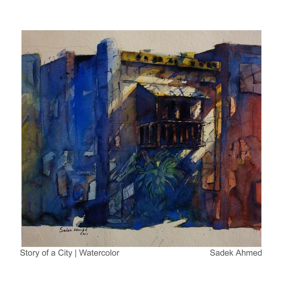 Story of a city Painting by Sadek Ahmed