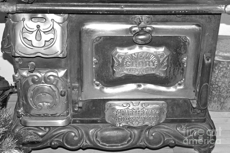 Stove in black and white Photograph by Pamela Walrath
