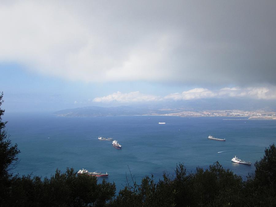 Strait of Gibraltar Bay View Ships II UK Photograph by John Shiron