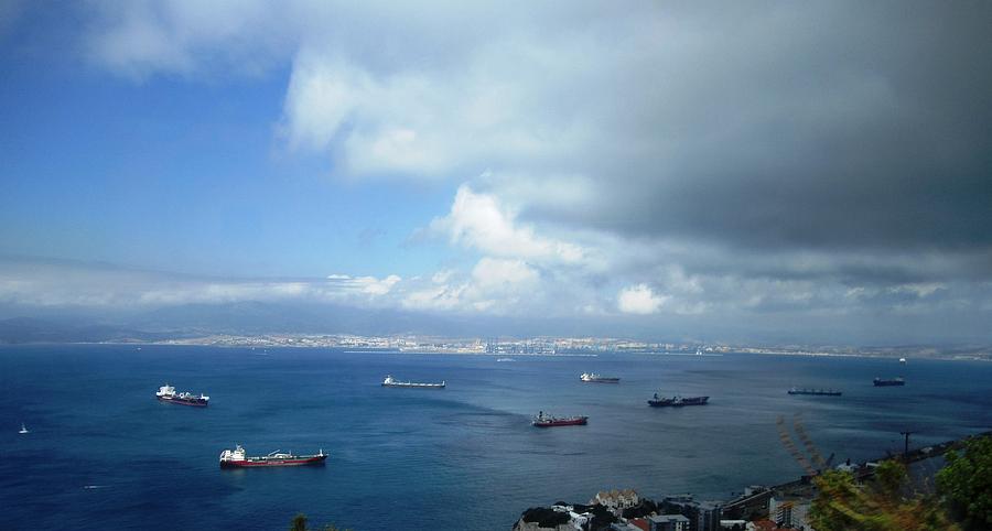 Strait of Gibraltar Bay View Ships UK Photograph by John Shiron