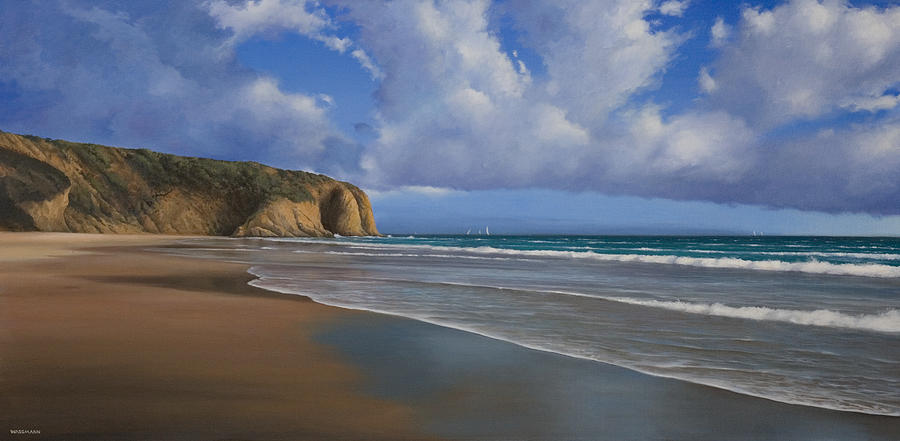 Strands Beach Dana Point Painting Painting by Cliff Wassmann