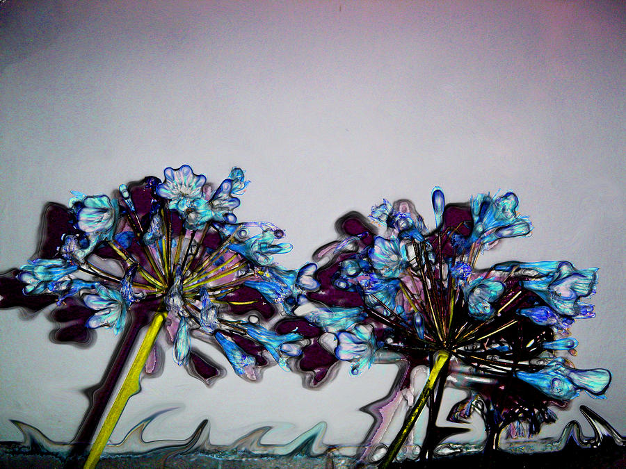 Stained Glass Digital Art - Strange Flowers by Baato Stained Glass Digital Art - Strange Flowers by Baato