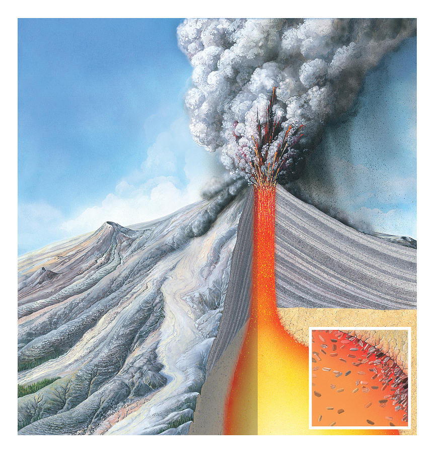 Stratovolcano, Internal Structure Photograph by Gary Hincks