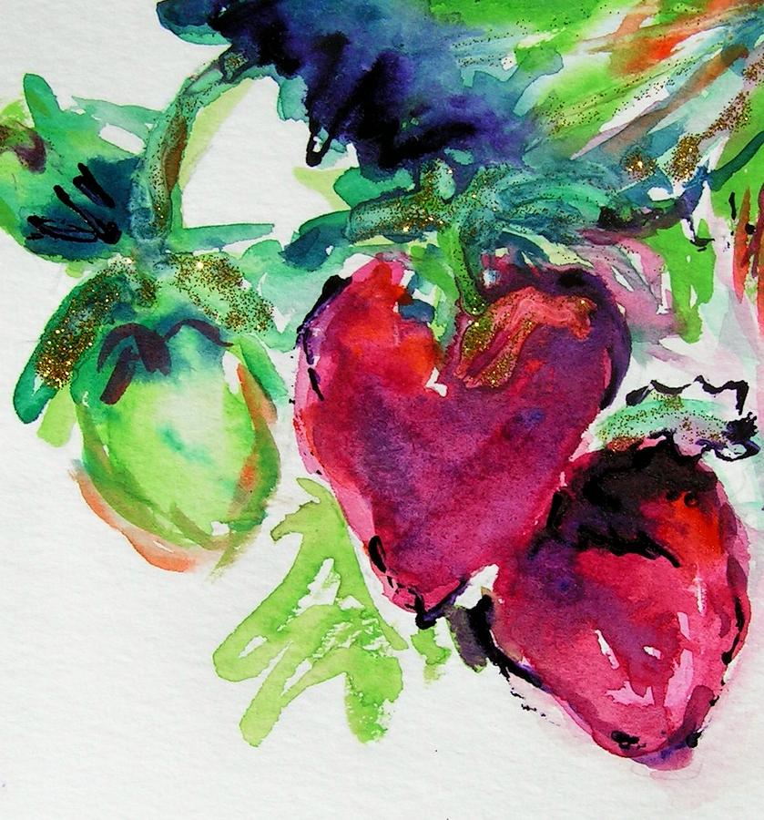 Strawbabies Painting by Judy  Rogan