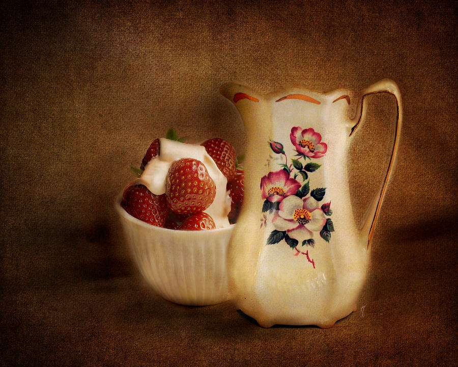 Strawberries and Cream Photograph by Jai Johnson