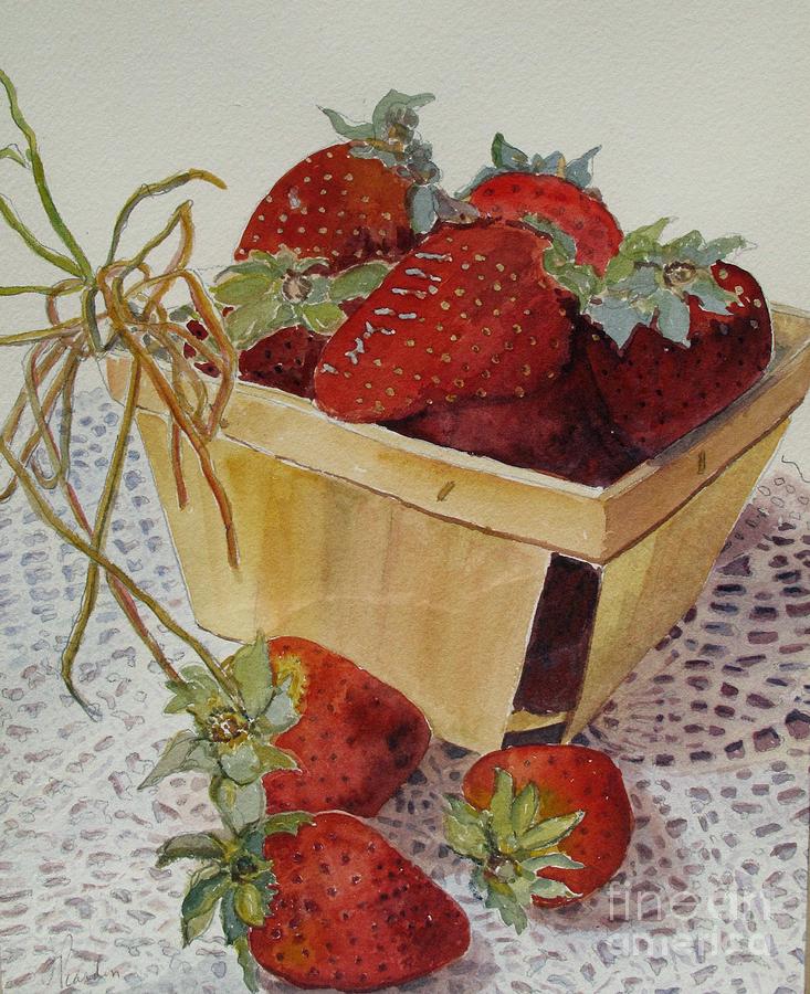 Strawberries Painting by Louise Peardon