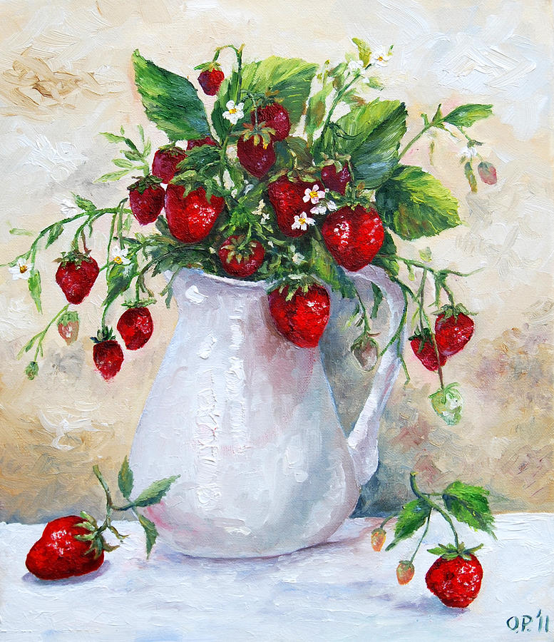 Strawberry Painting - Strawberries by Olga Pimenova