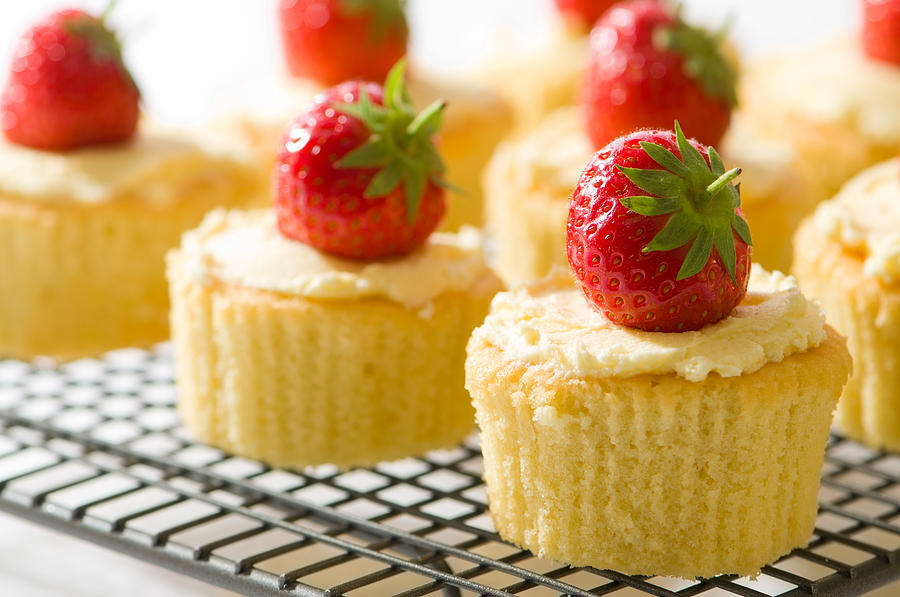 Strawberry Photograph - Strawberry Cupcakes by Amanda Elwell