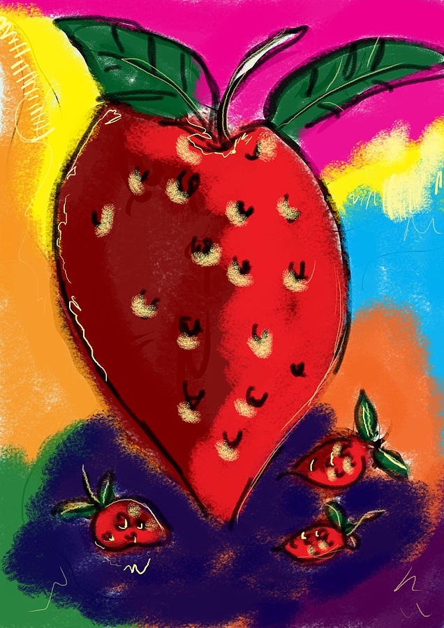 Strawberry Family Digital Art by Janel Todd