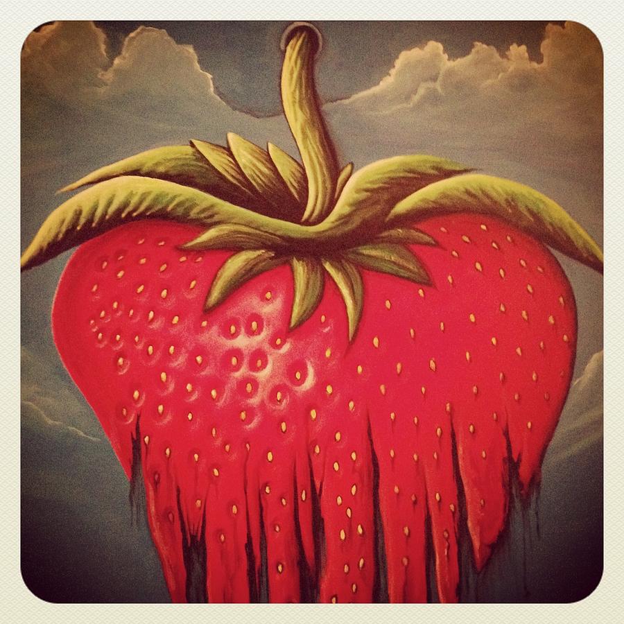 Strawberry Instagram Painting by David Junod