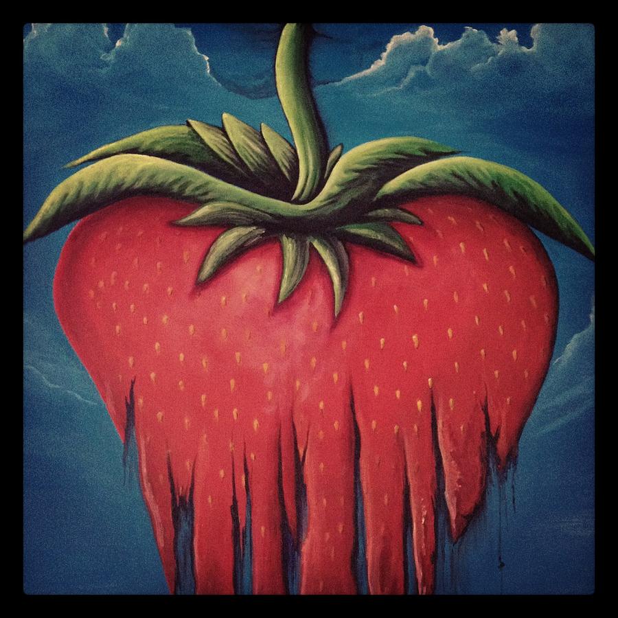 Strawberry Wip Instagram Painting by David Junod