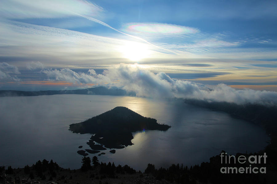 Crater Lake National Park Photograph - Streaks Above The Wizard by Adam Jewell
