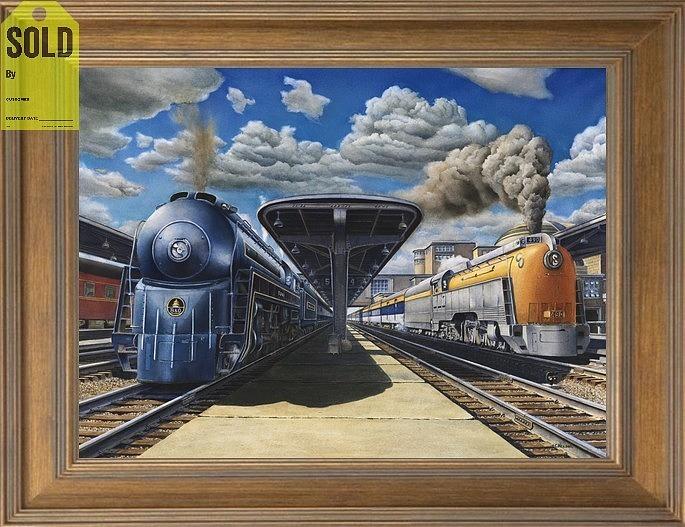 Transportation Painting - Streamlined Steam Locomotives by Chris Nelson