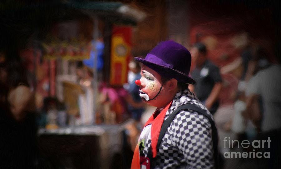 Street Clown At Central Park Photograph by John  Kolenberg