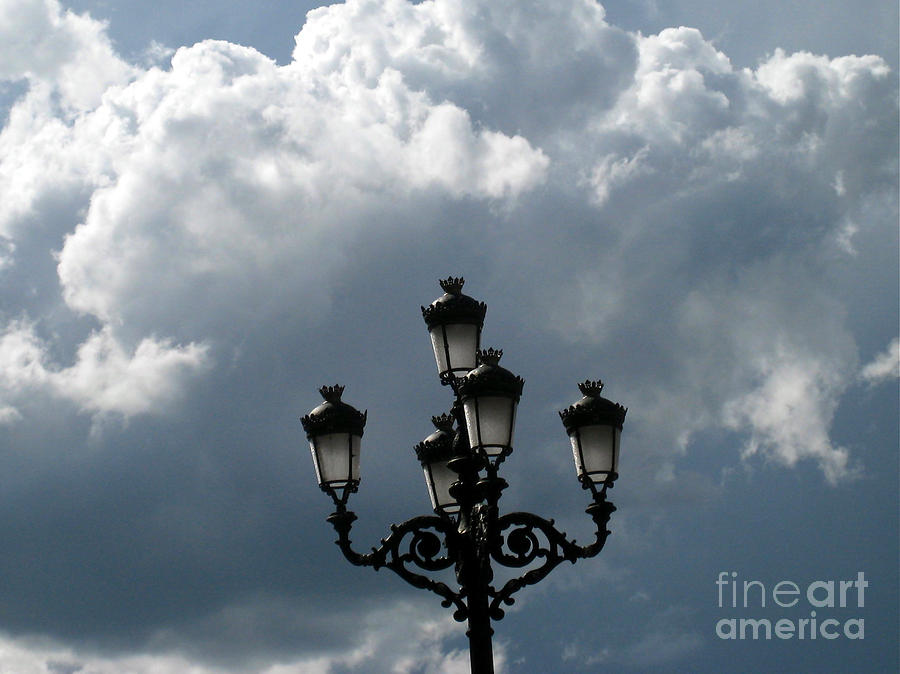 Up Movie Photograph - Street Lamp in Madrid Spain by Polly Villatuya