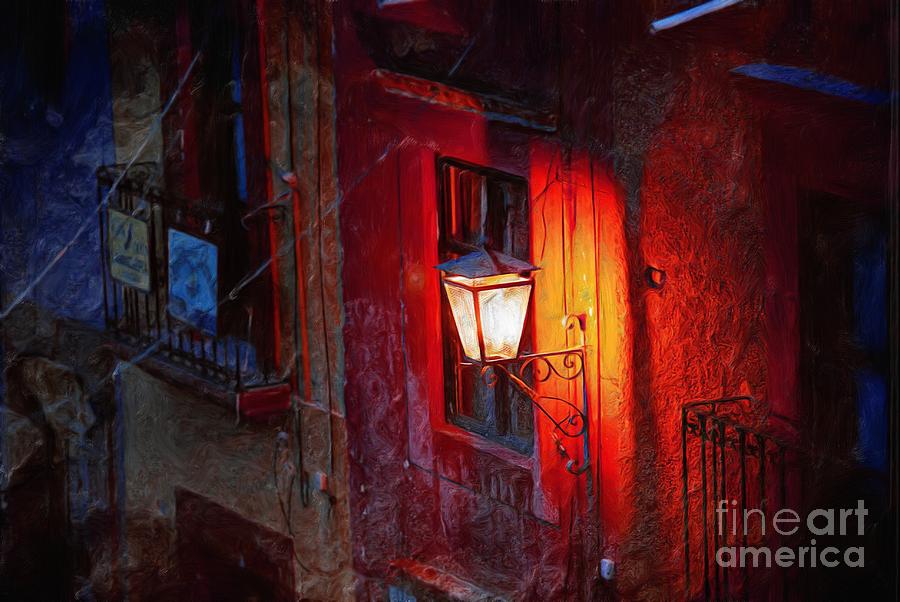 Street Light On Calle Quebrada Photograph by John  Kolenberg