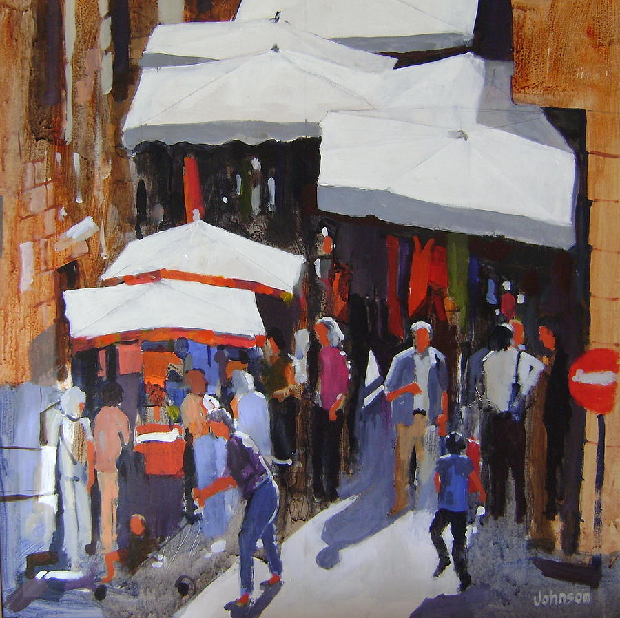 Street Market Provence Painting by Mike Johnson | Fine Art America