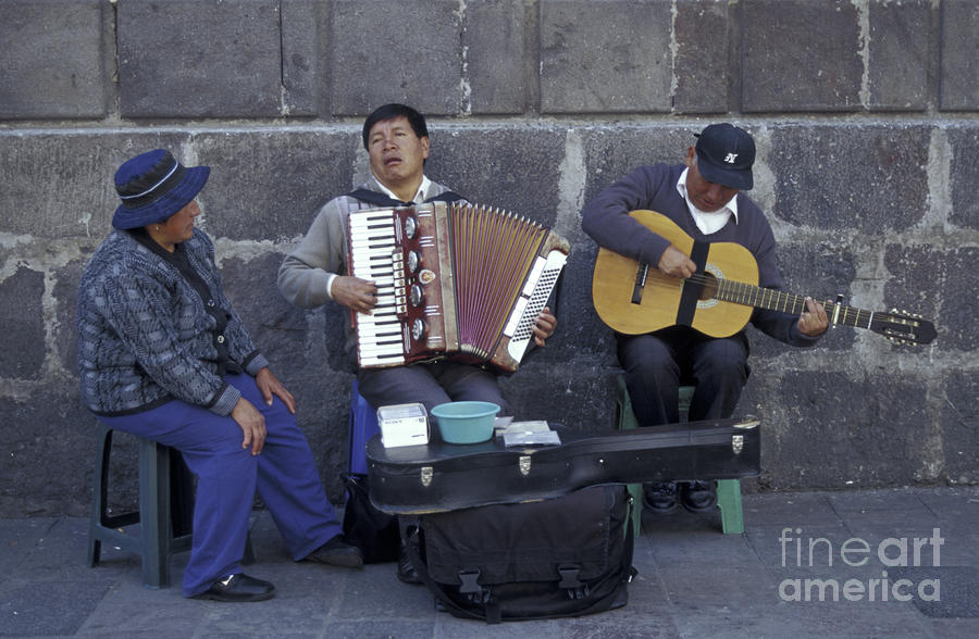 STREET MUSICIANS Quito Ecuador Photograph by John  Mitchell