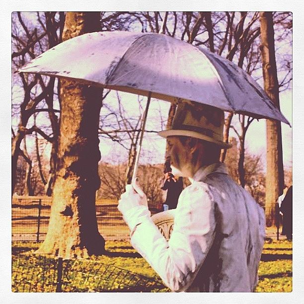 Nature Photograph - Street Performer in Central Park NY by Rebecca Shinners