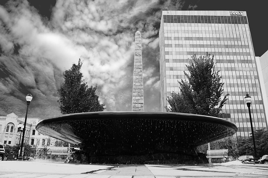 Street Photography Downtown Asheville Fountain  Photograph by Gray  Artus