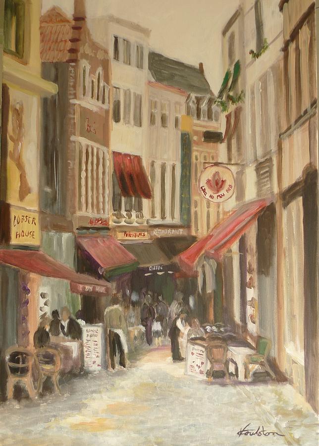 Architecture Painting - Street Scene in Brussels by Veronica Coulston