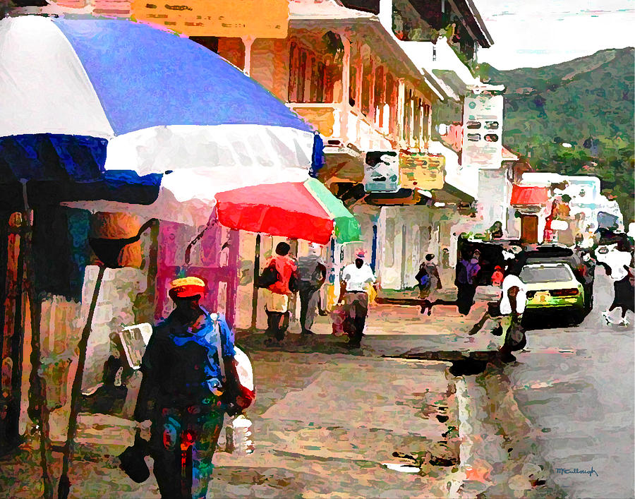 Street Scene in Rosea Dominica filtered Photograph by Duane McCullough