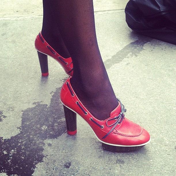 Shoes Photograph - #streetstyle #ultrabookstyle #red by Mariana L